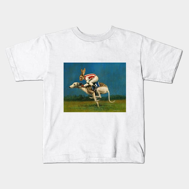 Whippet Racer Kids T-Shirt by mictomart